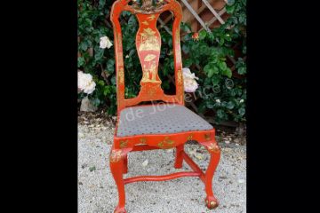 Mobilier assises chaises laque chinoise restauration réparation ébéniste artisane Chambéry
